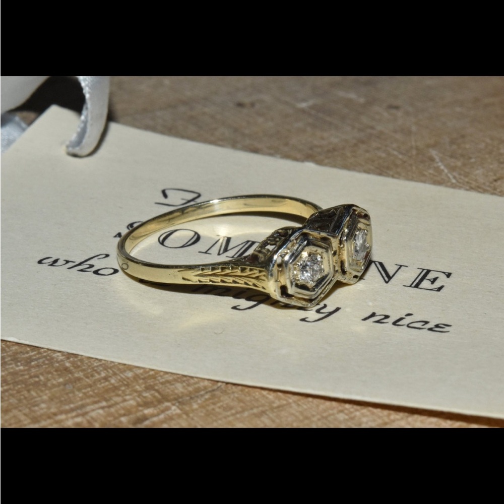 Art deco toi et moi diamond ring! - Picture 6 of 7